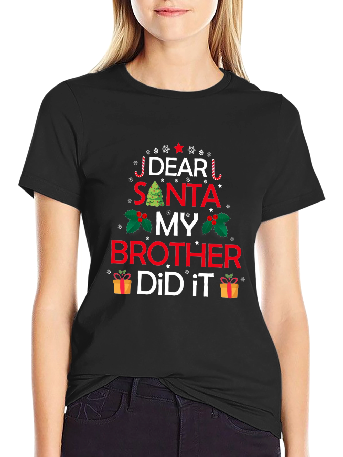 Dear Santa My Brother Did It Christmas T-Shirt