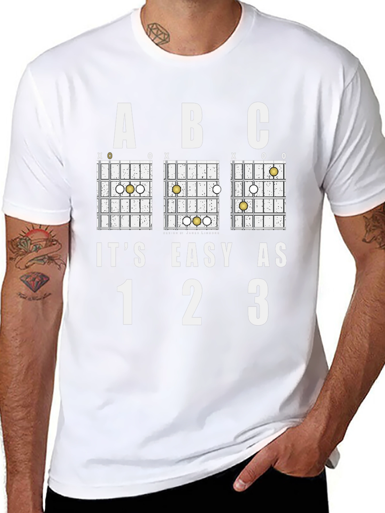 Its Easy as ABC 123 Guitar Chord T-Shirt