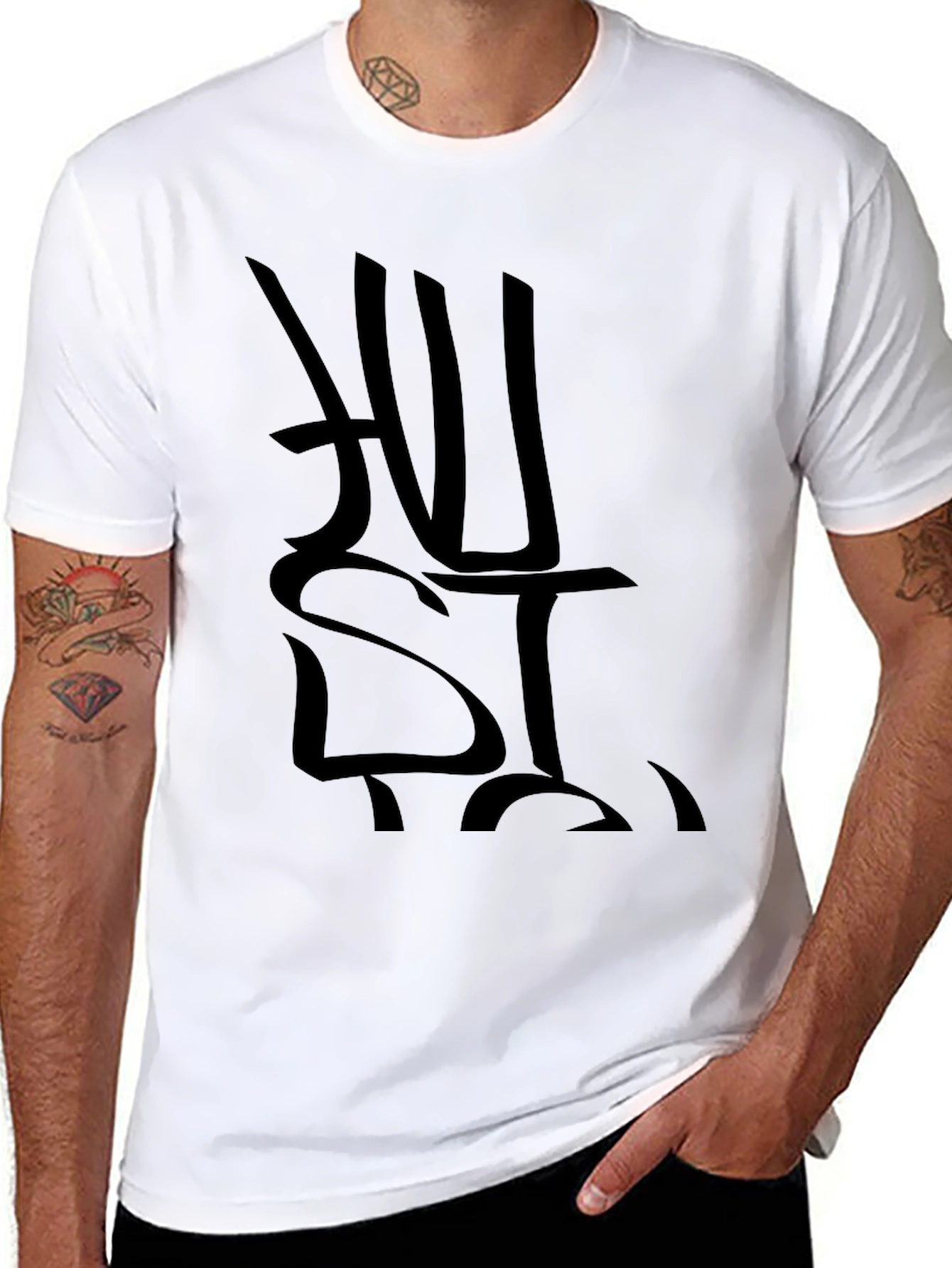 Black Hustle Graphic Print T-Shirt