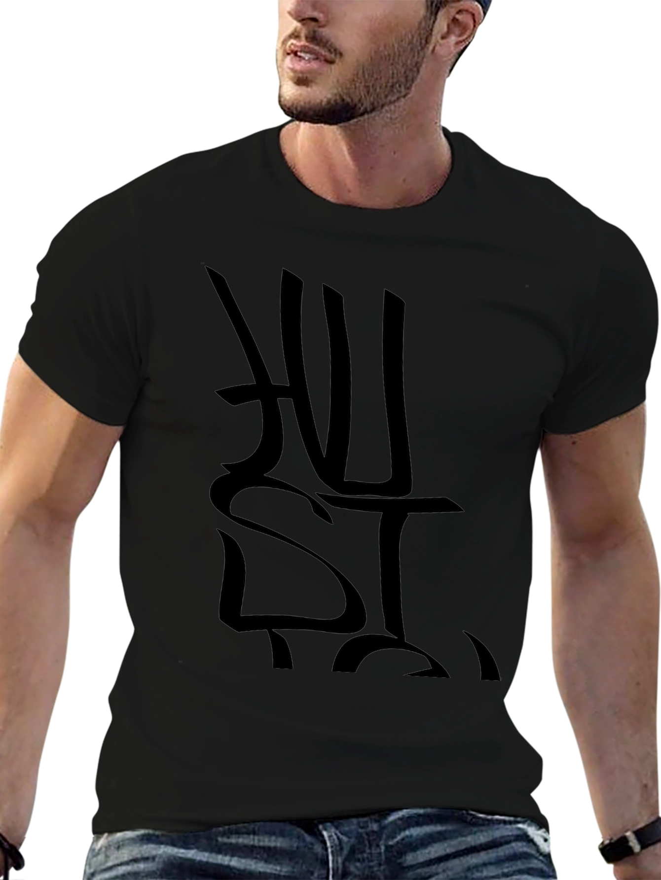 Black Hustle Graphic Print T-Shirt