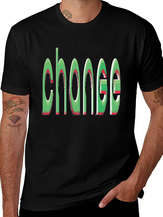 Change Graphic T-Shirt - Trendy Black Tee