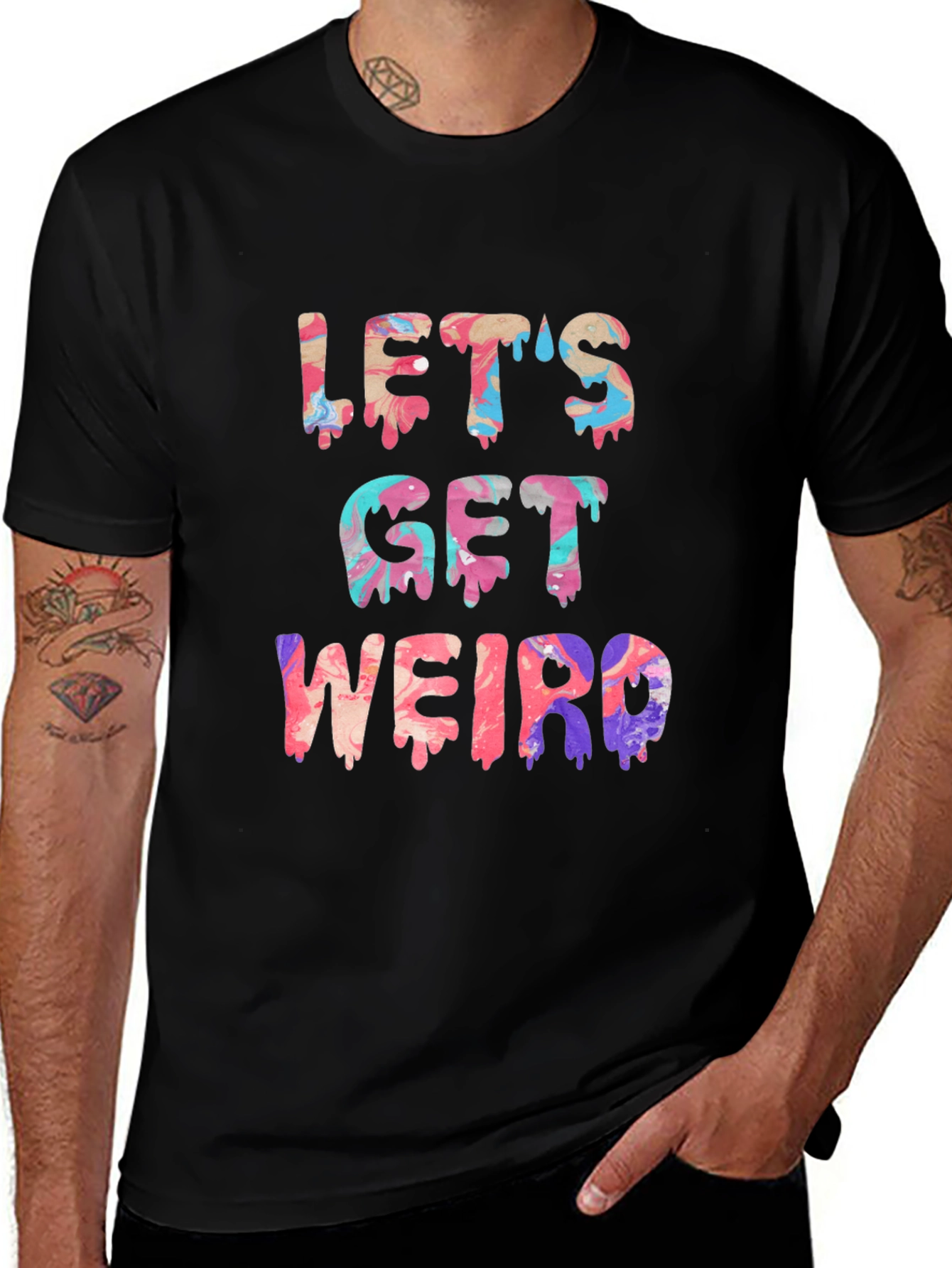 Lets Get Weird Graphic Tee - Mens Black T-Shirt