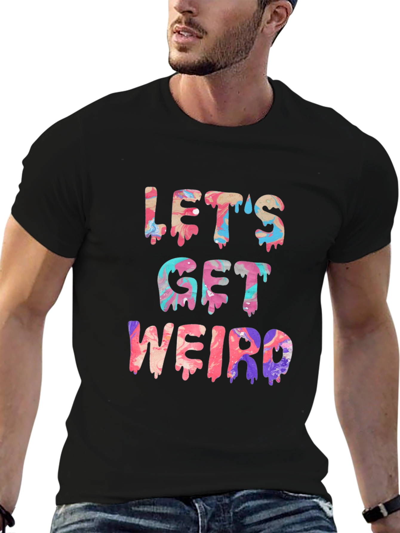 Lets Get Weird Graphic Tee - Mens Black T-Shirt
