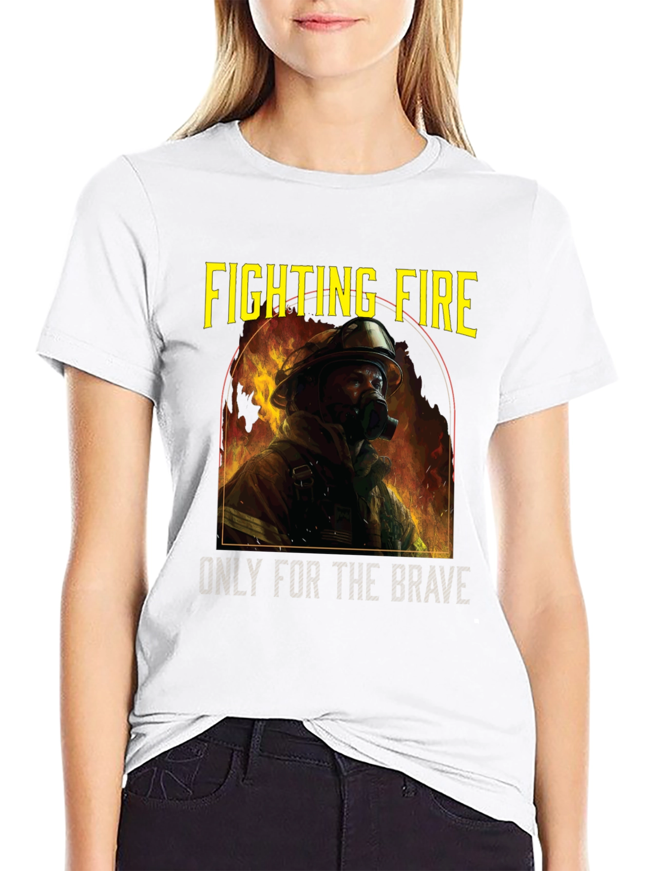Fighting Fire Brave Firefighter T-Shirt