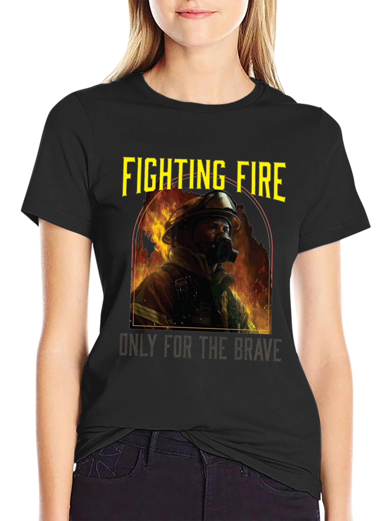 Fighting Fire Brave Firefighter T-Shirt