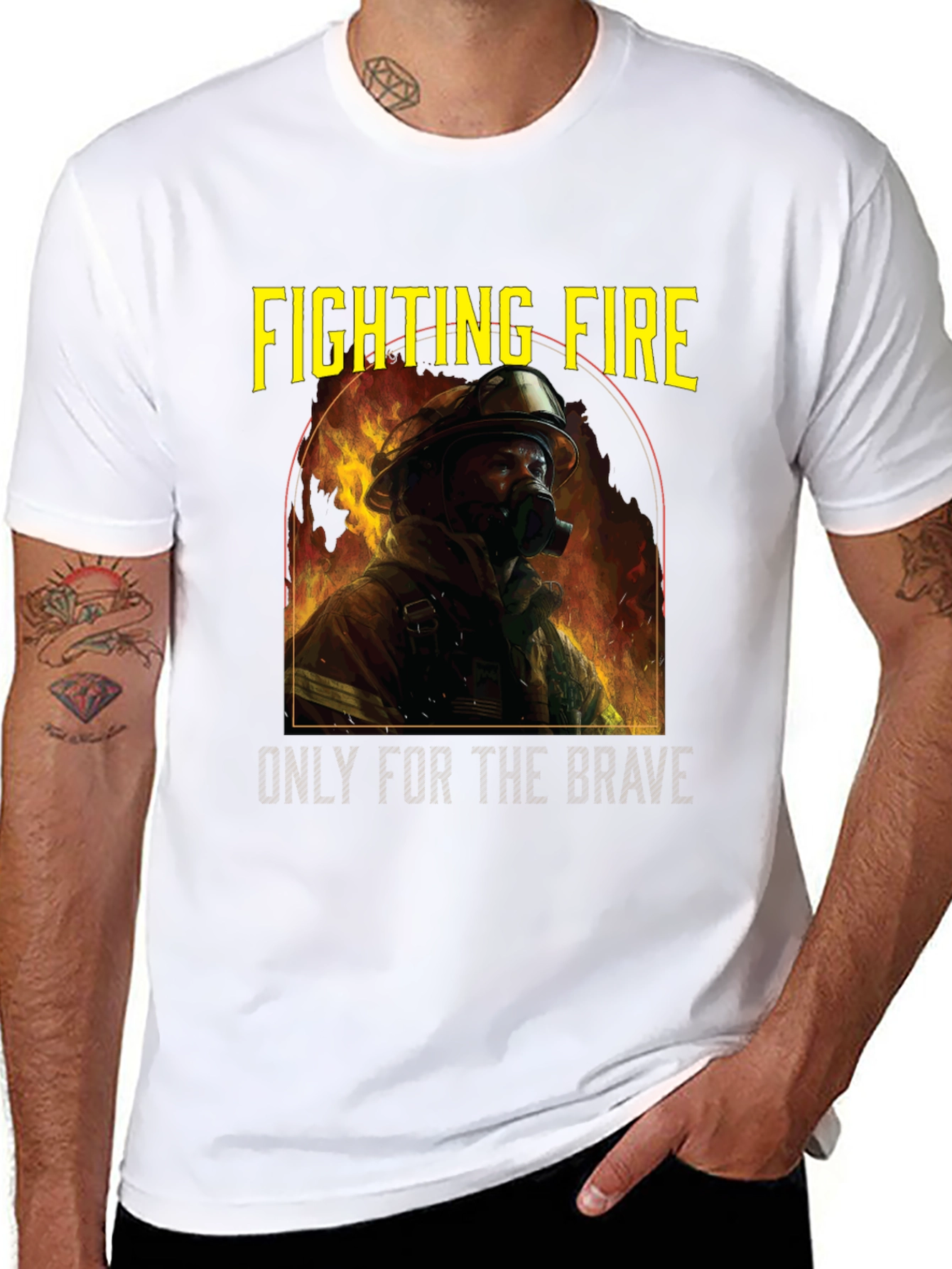Fighting Fire Brave Firefighter T-Shirt