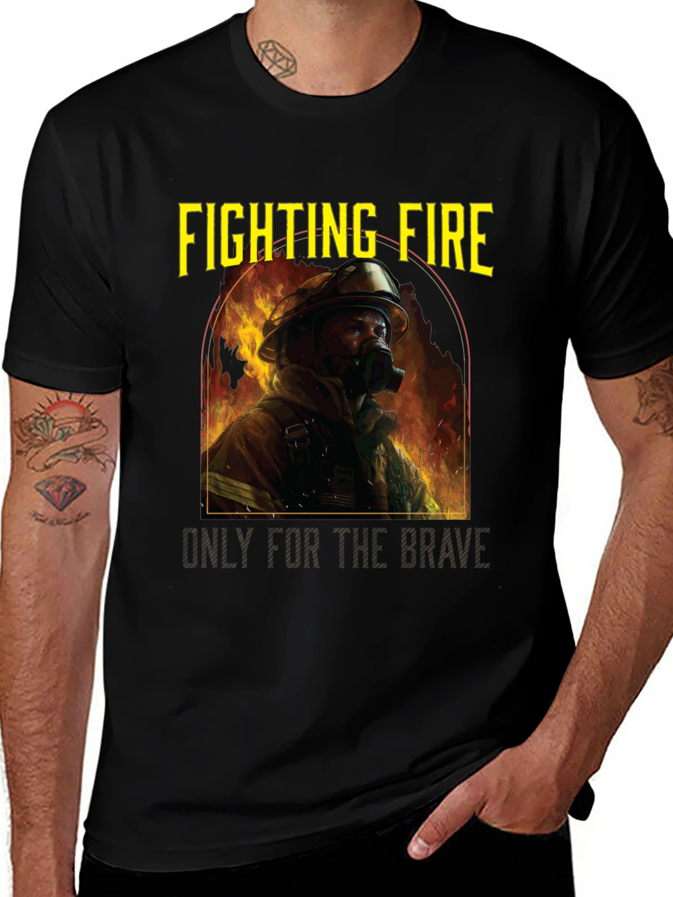Fighting Fire Brave Firefighter T-Shirt
