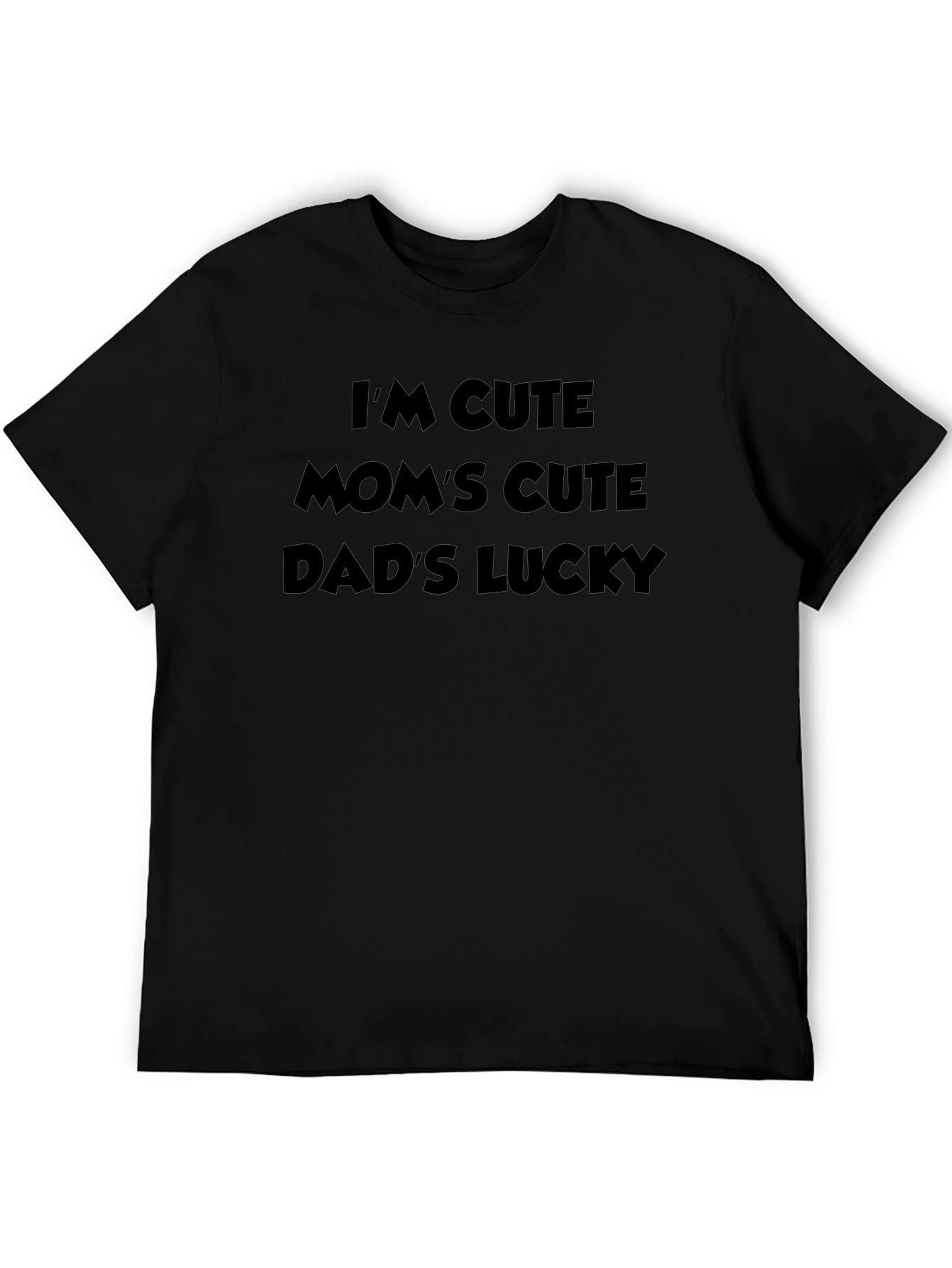 Cute Moms Cute Dads Lucky Black T-Shirt
