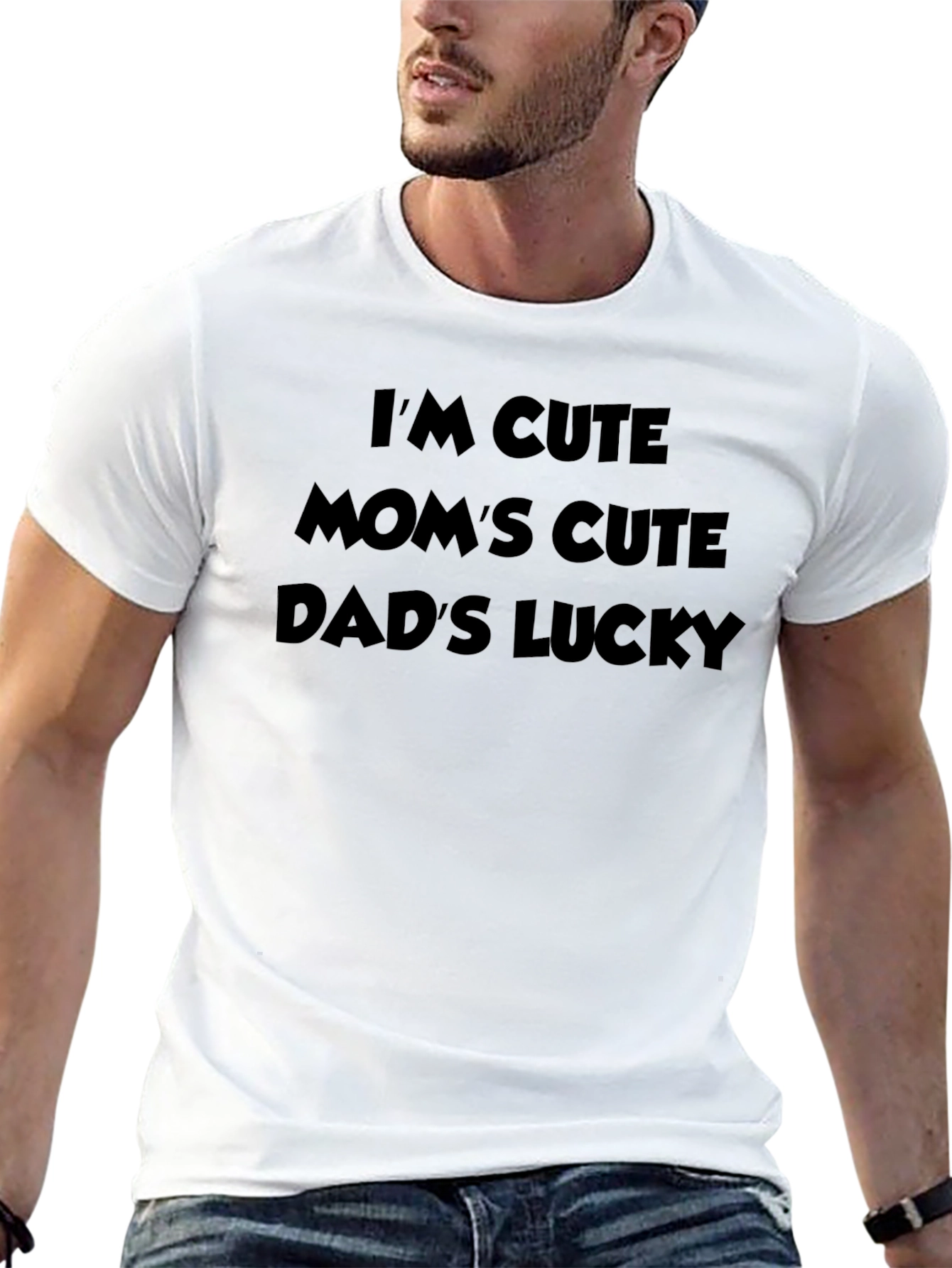 Cute Moms Cute Dads Lucky Black T-Shirt