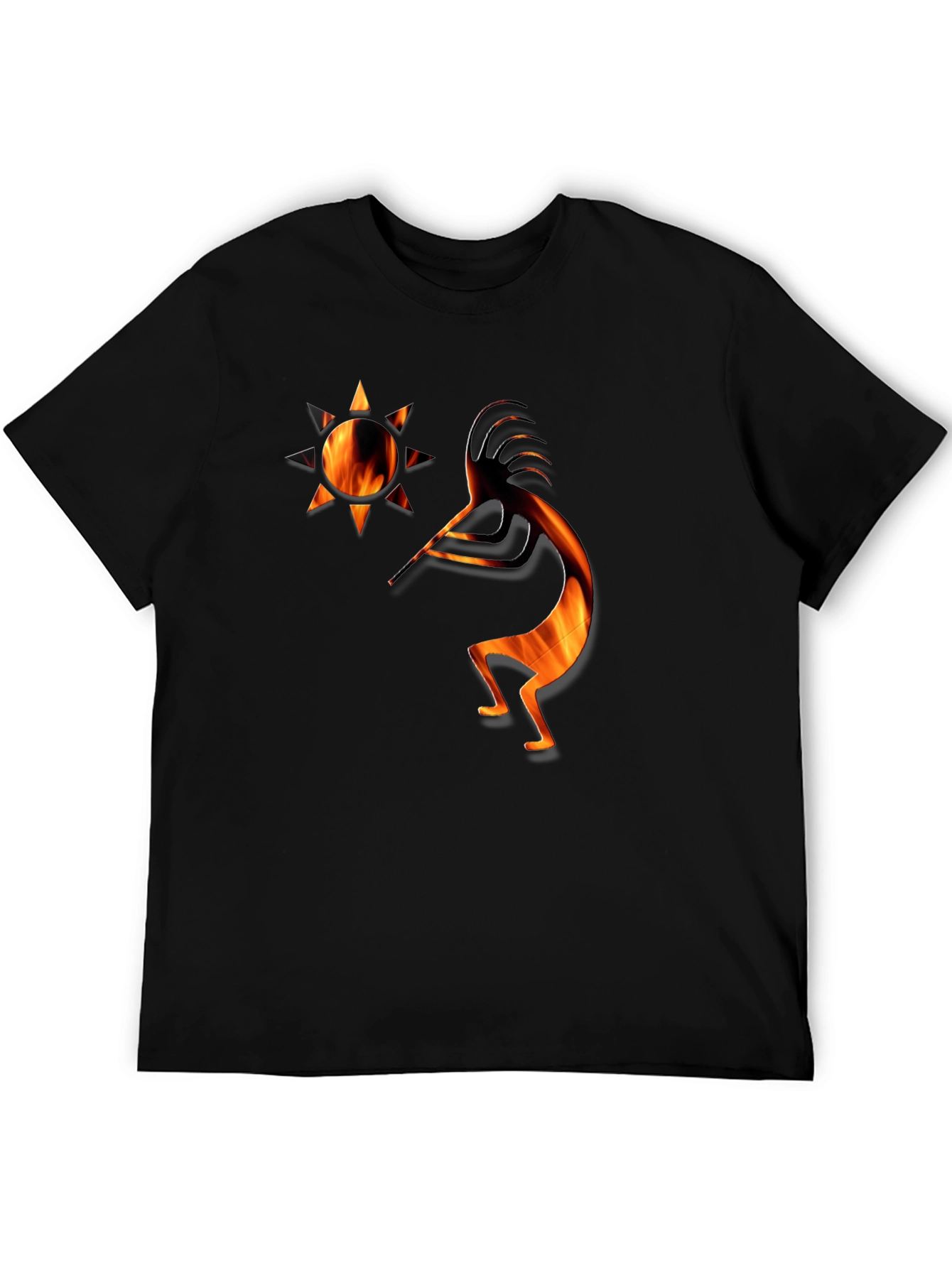 Kokopelli Fire Art Graphic T-Shirt