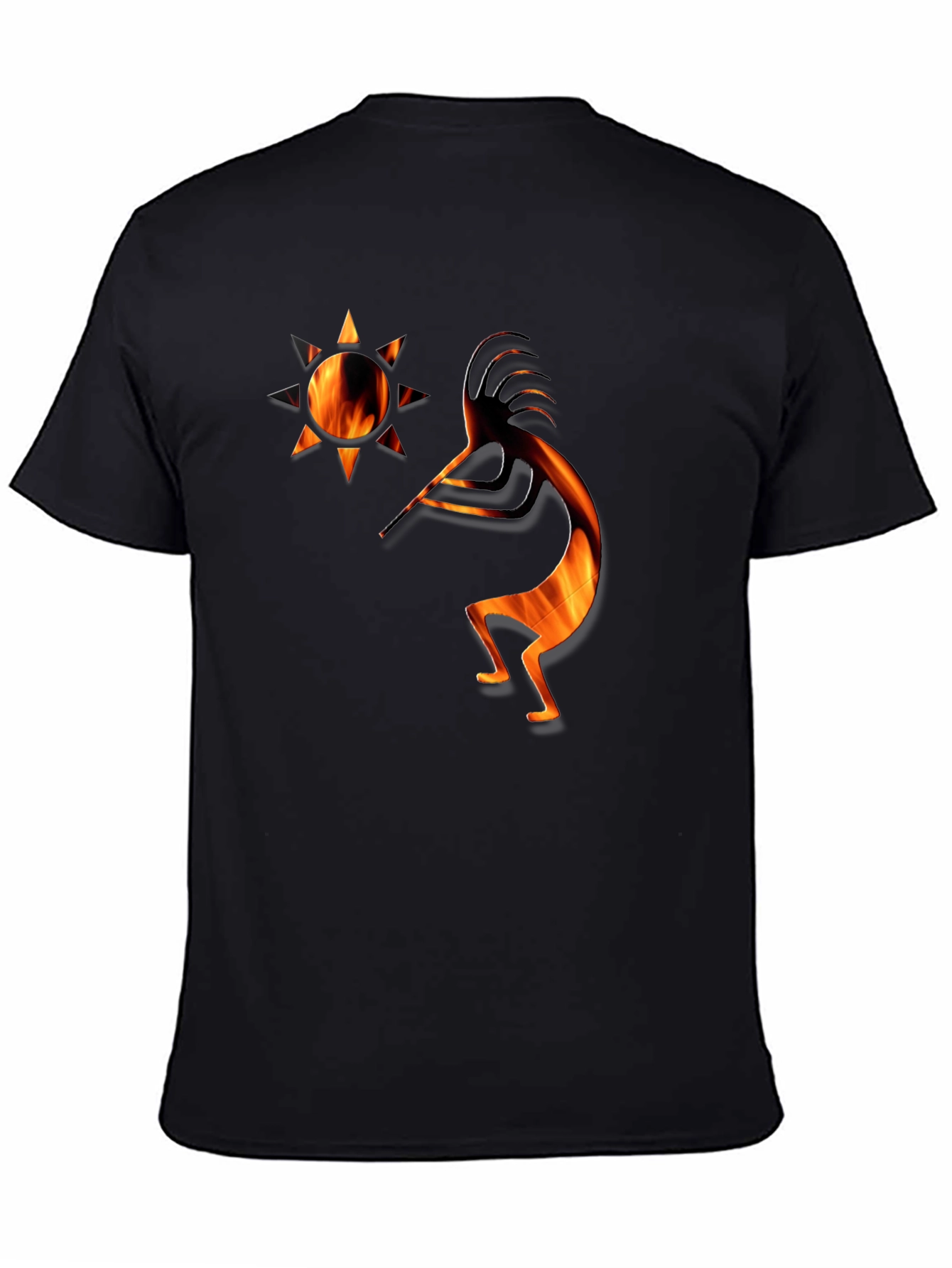 Kokopelli Fire Art Graphic T-Shirt