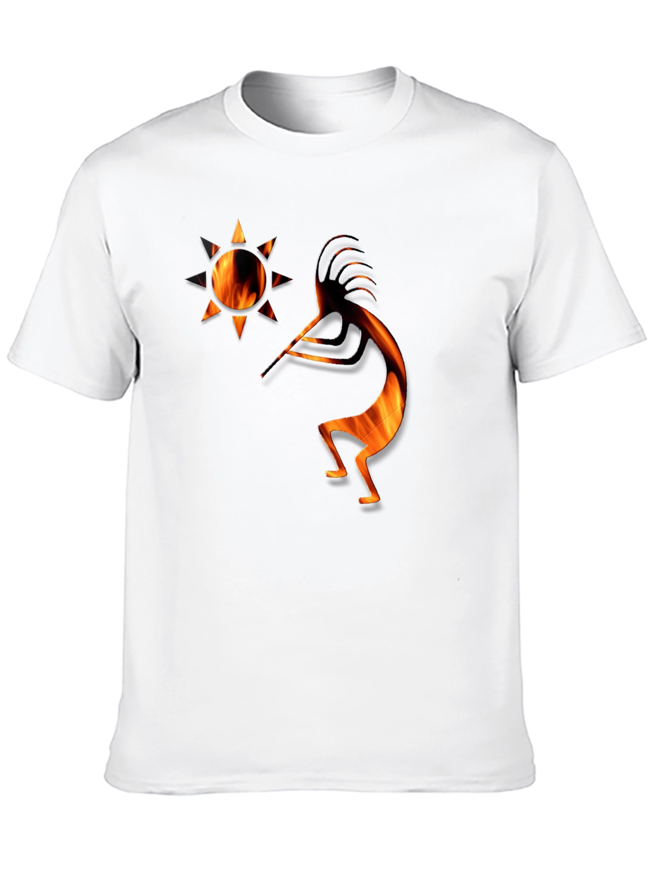 Kokopelli Fire Art Graphic T-Shirt