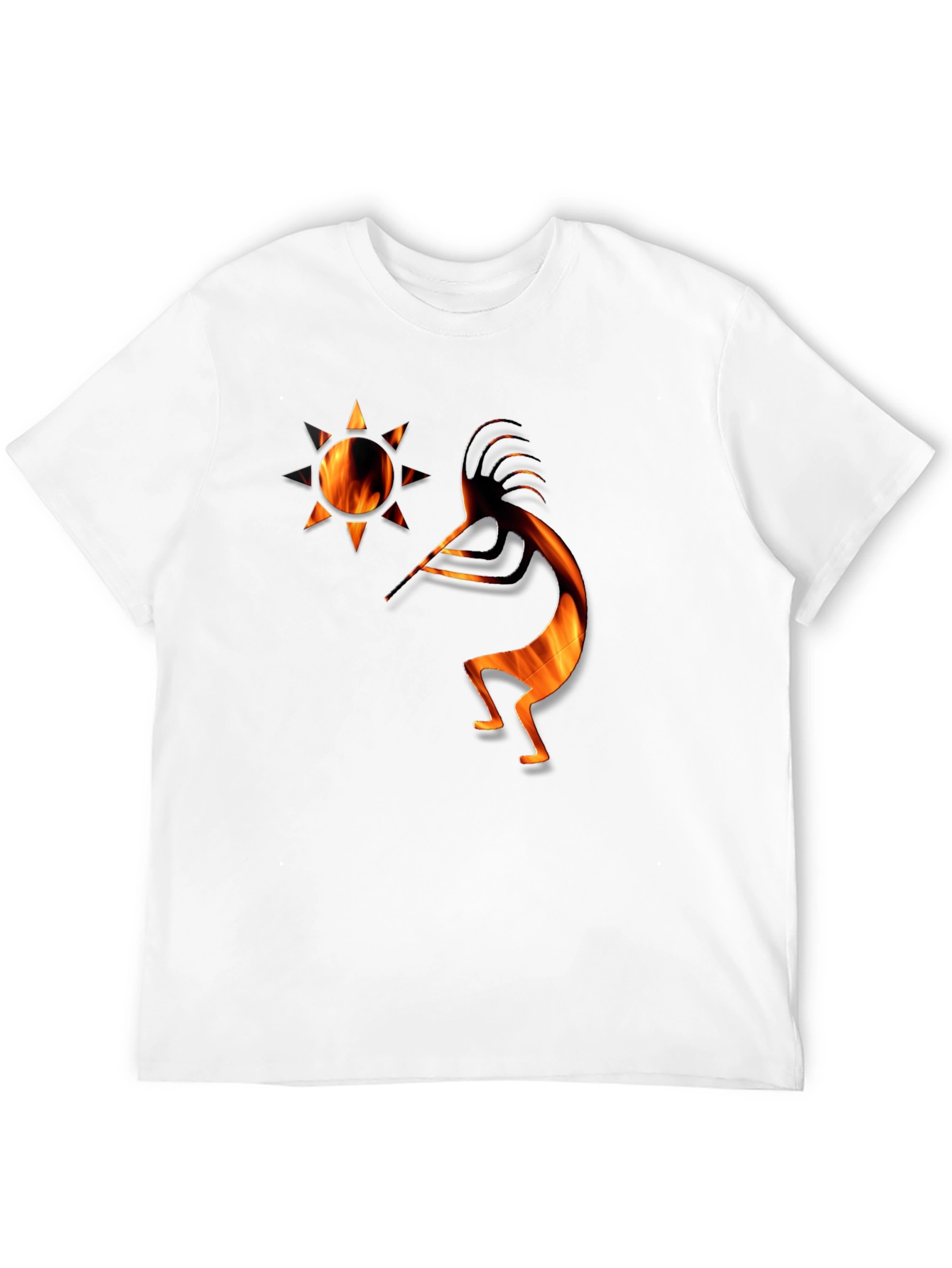 Kokopelli Fire Art Graphic T-Shirt
