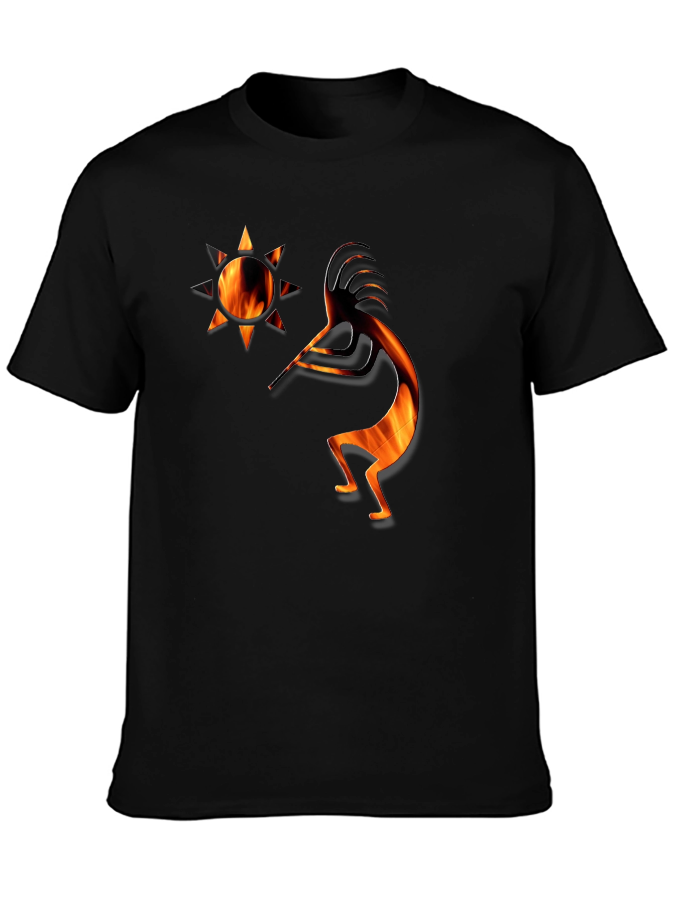Kokopelli Fire Art Graphic T-Shirt