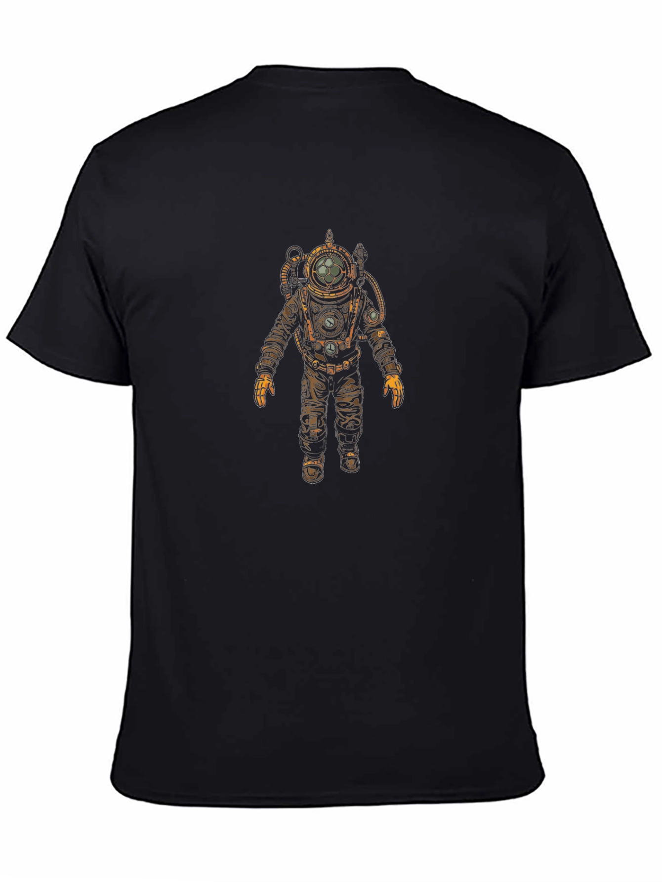 Diver Suit Graphic Tee - Black Cotton T-Shirt