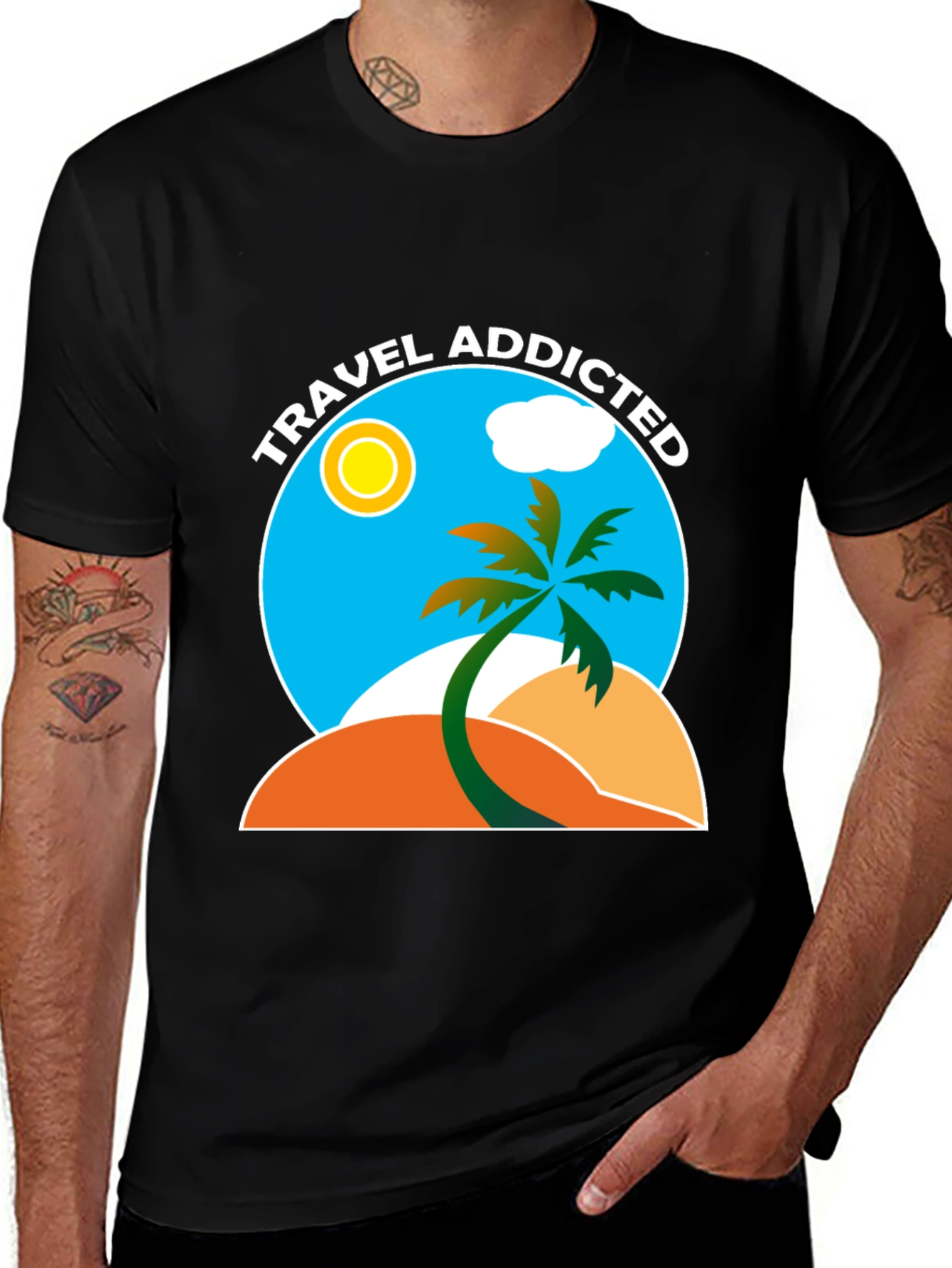 Travel Addicted Graphic T-Shirt