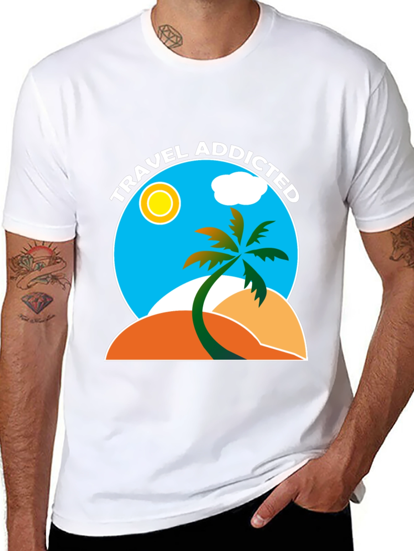 Travel Addicted Graphic T-Shirt