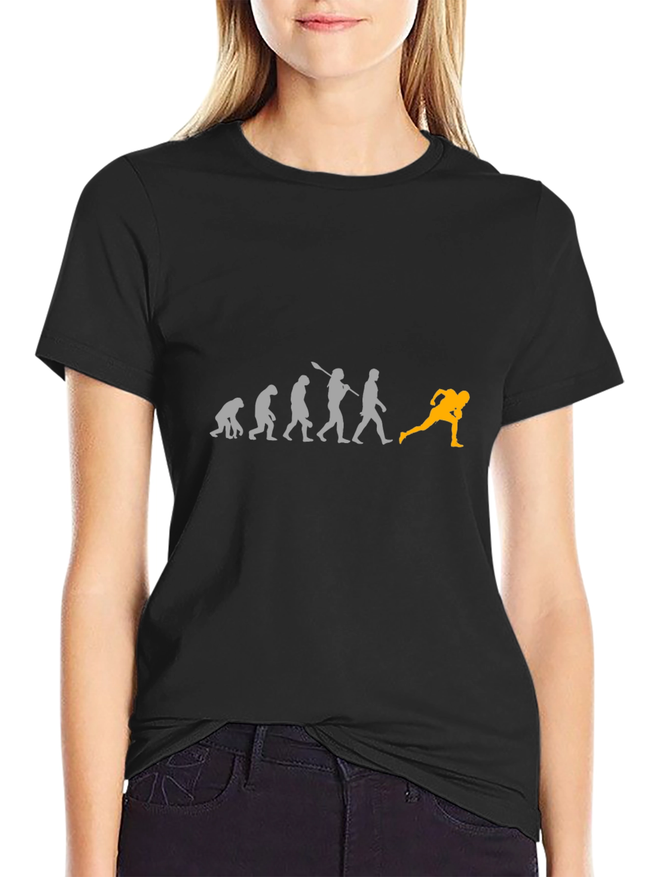 Evolution of Football Black T-Shirt