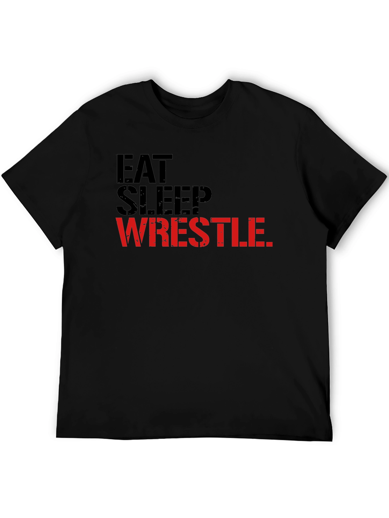 Eat Sleep Wrestle Black Graphic Tee