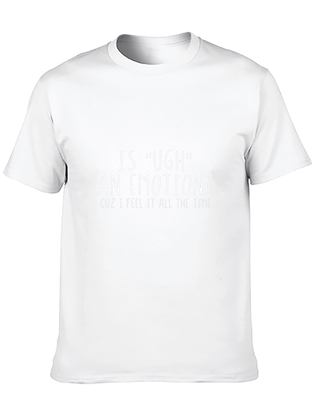 Funny Ugh Emotion Graphic Tee - Black Cotton T-Shirt