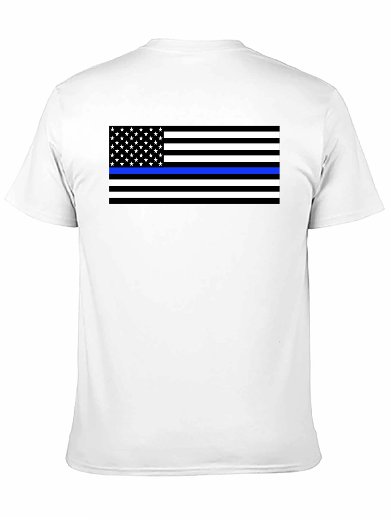 Thin Blue Line Flag Graphic T-Shirt - Black