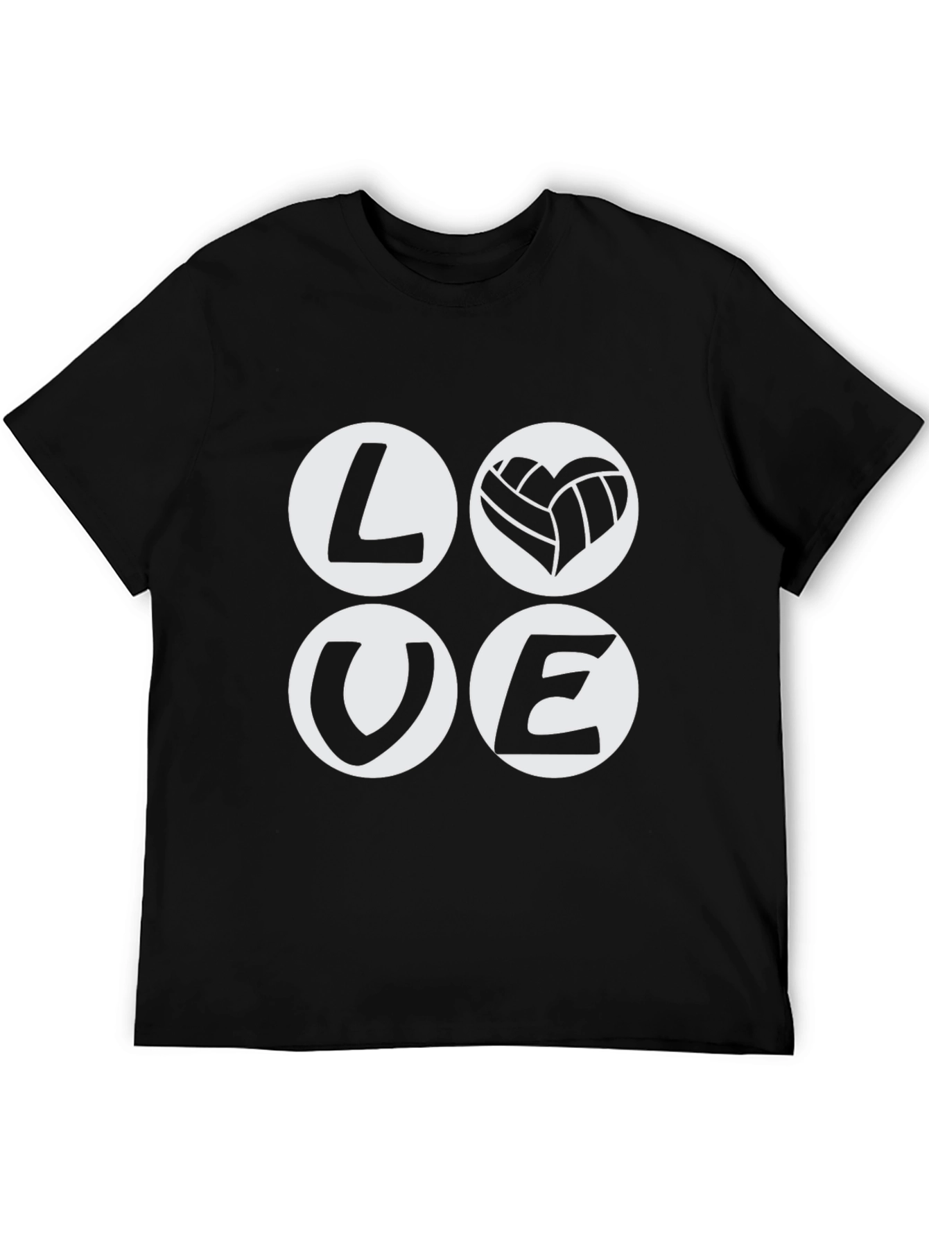 Love Volleyball Graphic Tee - Black Cotton T-Shirt