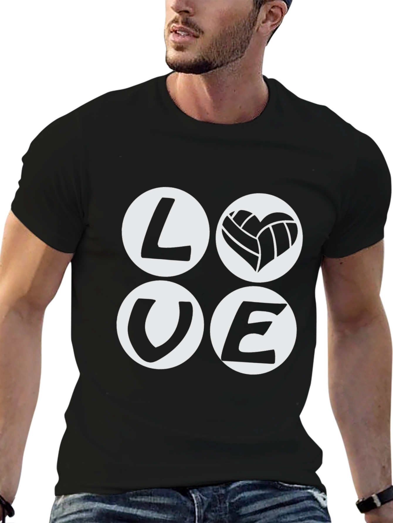 Love Volleyball Graphic Tee - Black Cotton T-Shirt