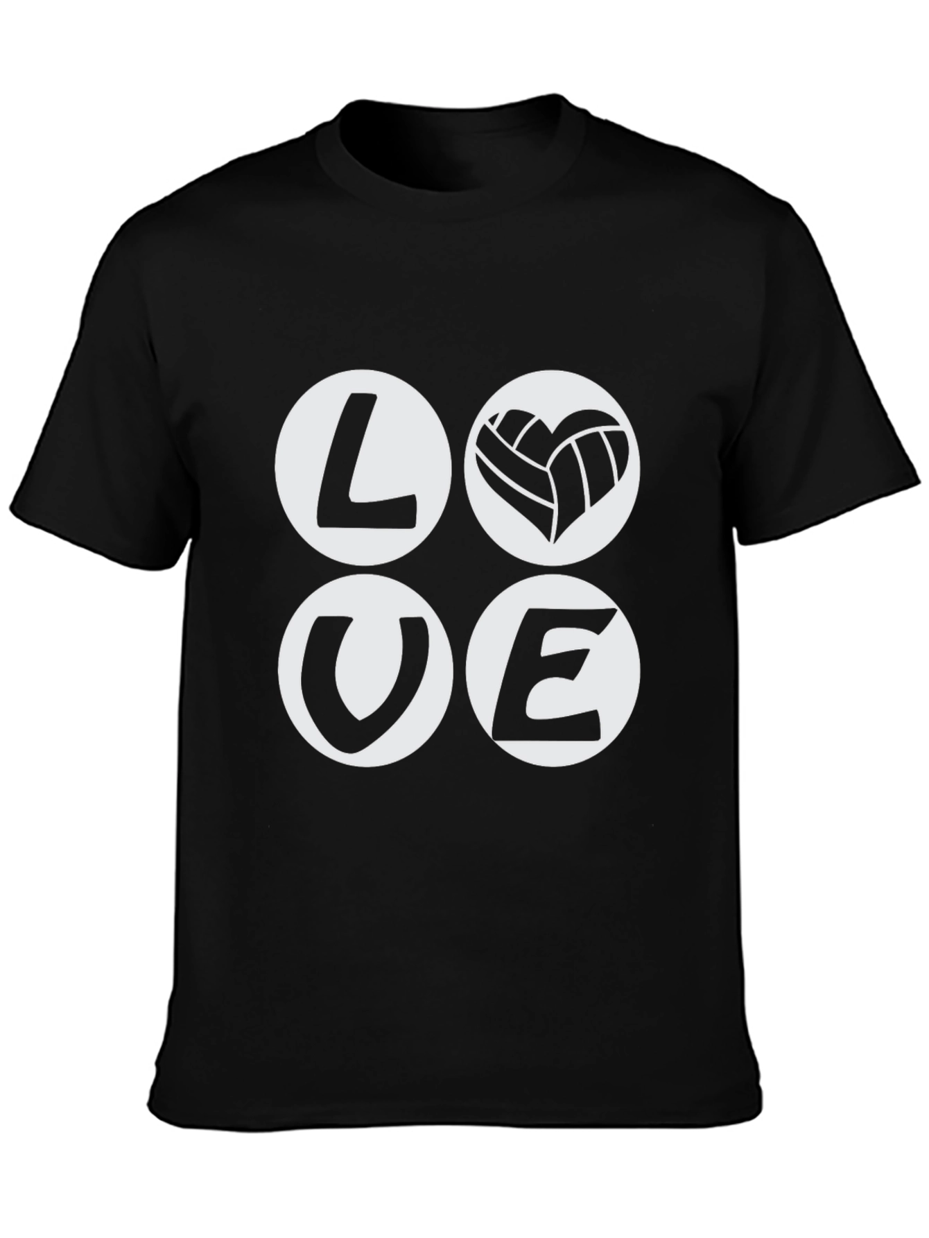 Love Volleyball Graphic Tee - Black Cotton T-Shirt