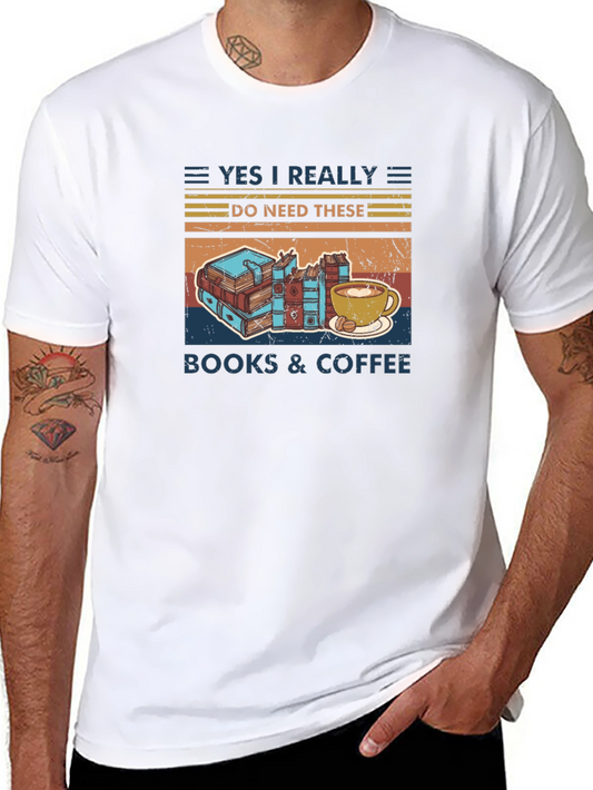 Books & Coffee Retro Graphic Tee