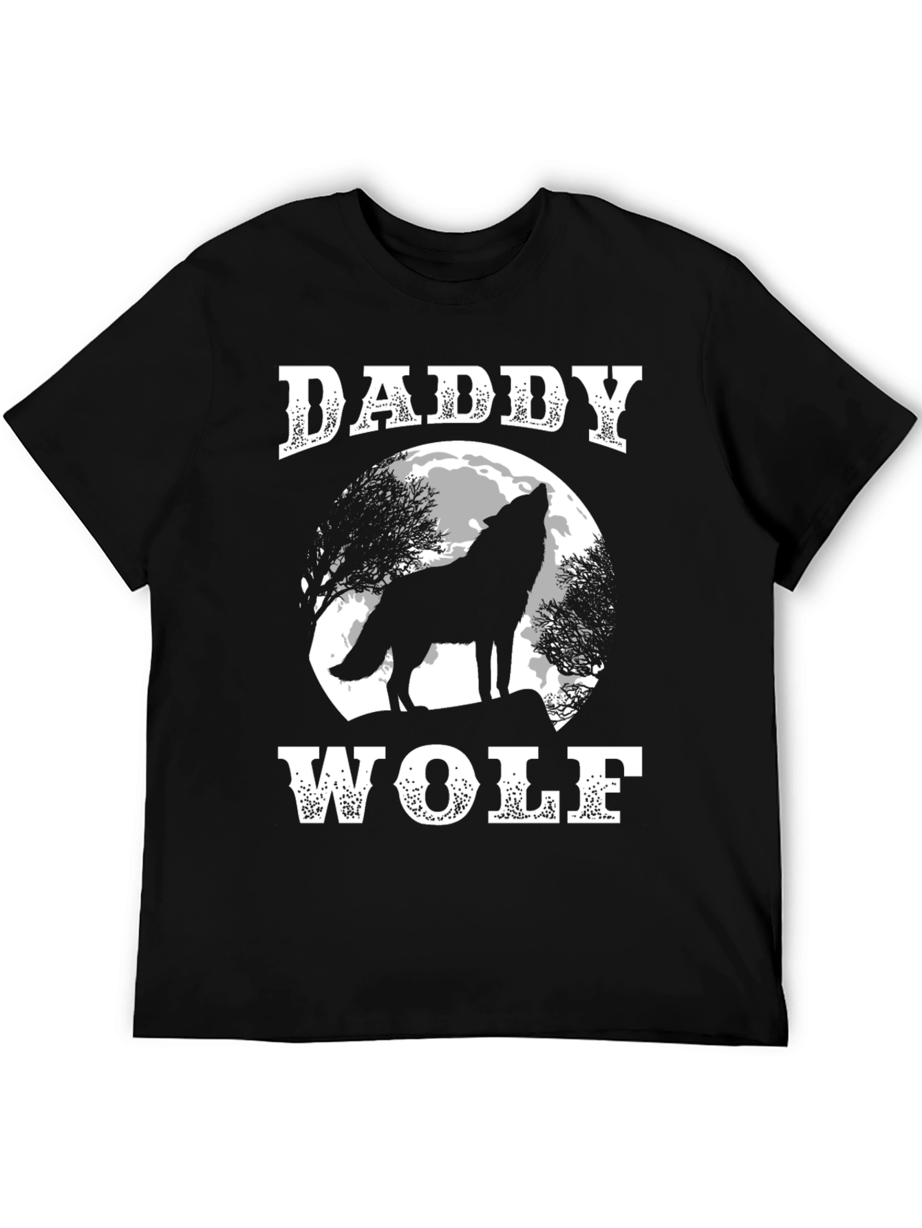 Daddy Wolf T-Shirt - Howling Wolf Design