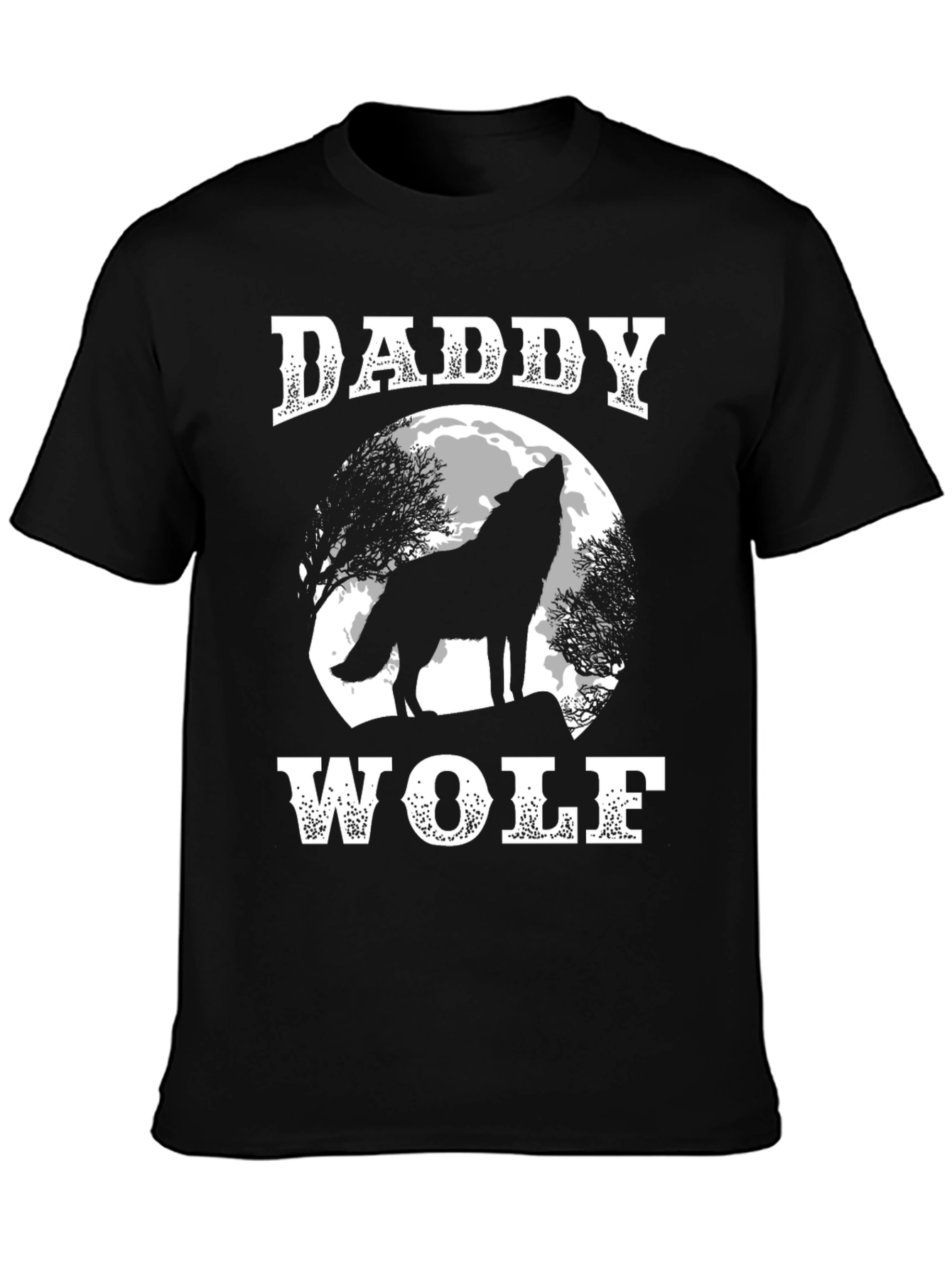 Daddy Wolf T-Shirt - Howling Wolf Design