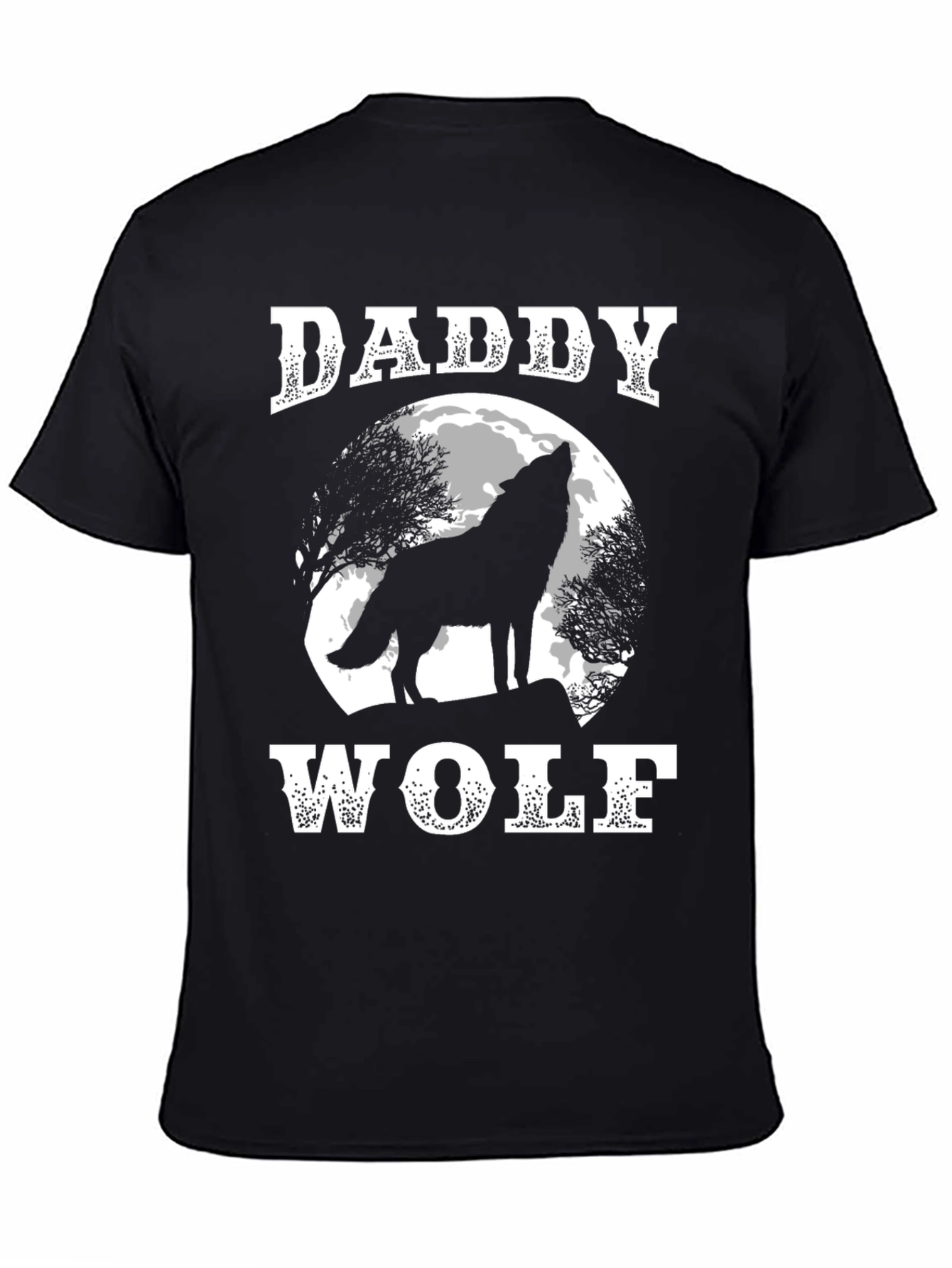 Daddy Wolf T-Shirt - Howling Wolf Design