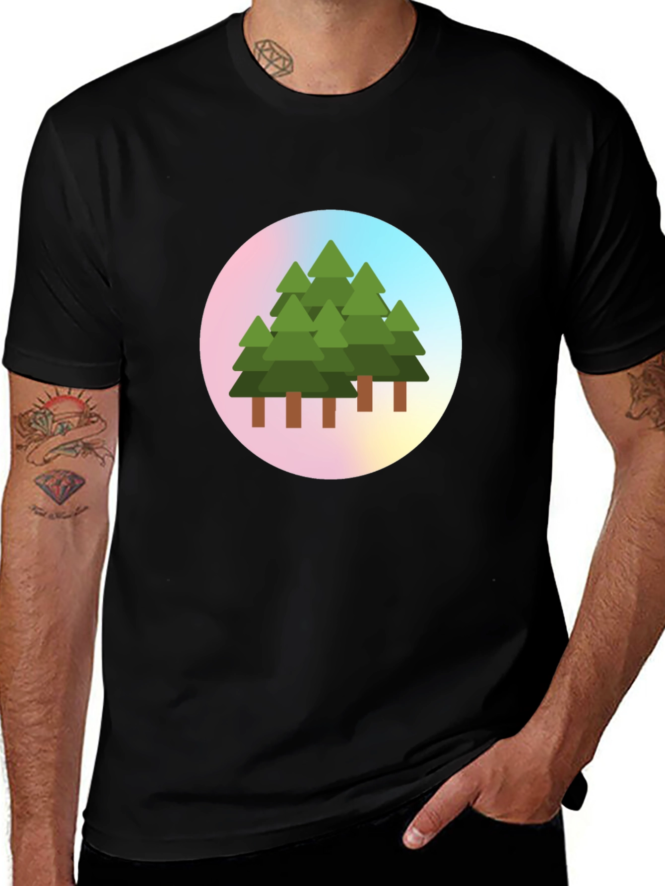 Nature Trees Graphic Print T-Shirt