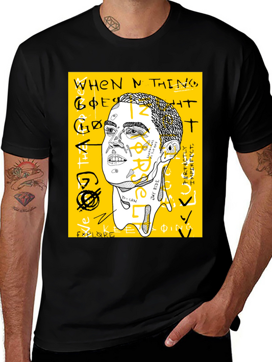 Graphic Print Crew Neck Tee - Jay Rider Art