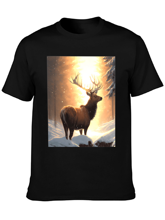 Elk in Snowy Forest T-Shirt