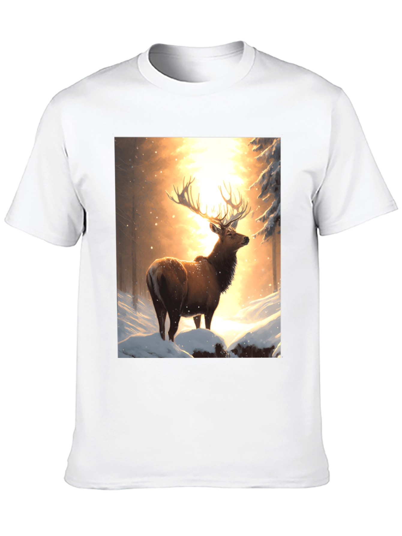Elk in Snowy Forest T-Shirt
