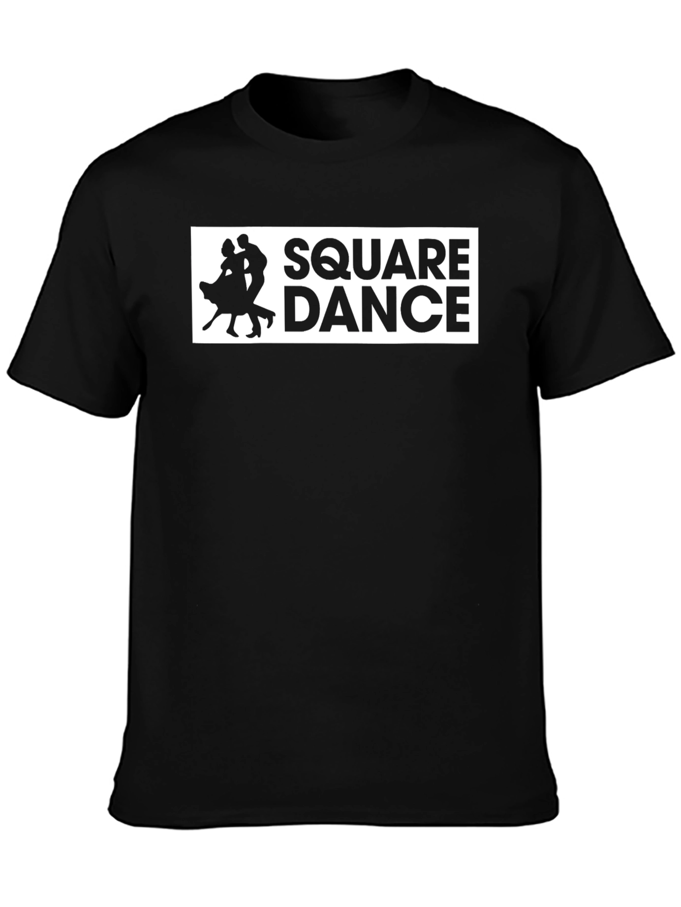 Square Dance Graphic Tee - Black Cotton T-Shirt