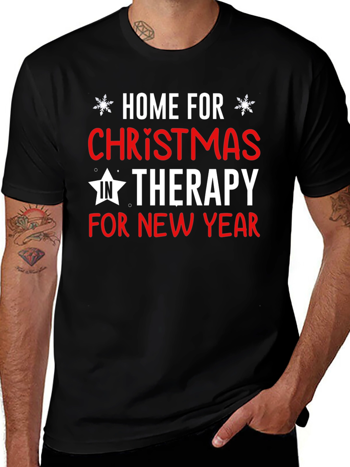 Home For Christmas Therapy Funny T-Shirt