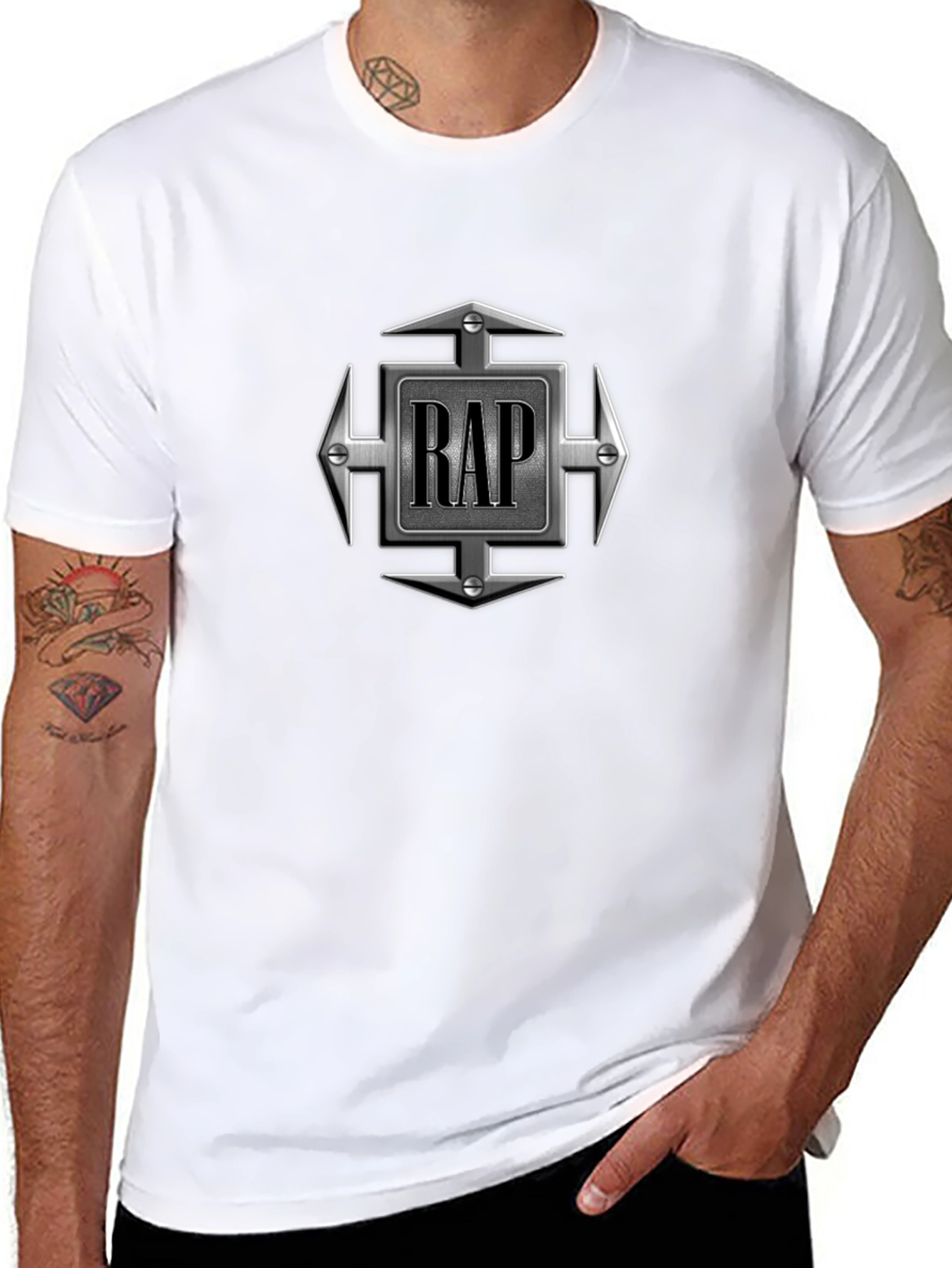 RAP Graphic Tee - Urban Style Black T-Shirt