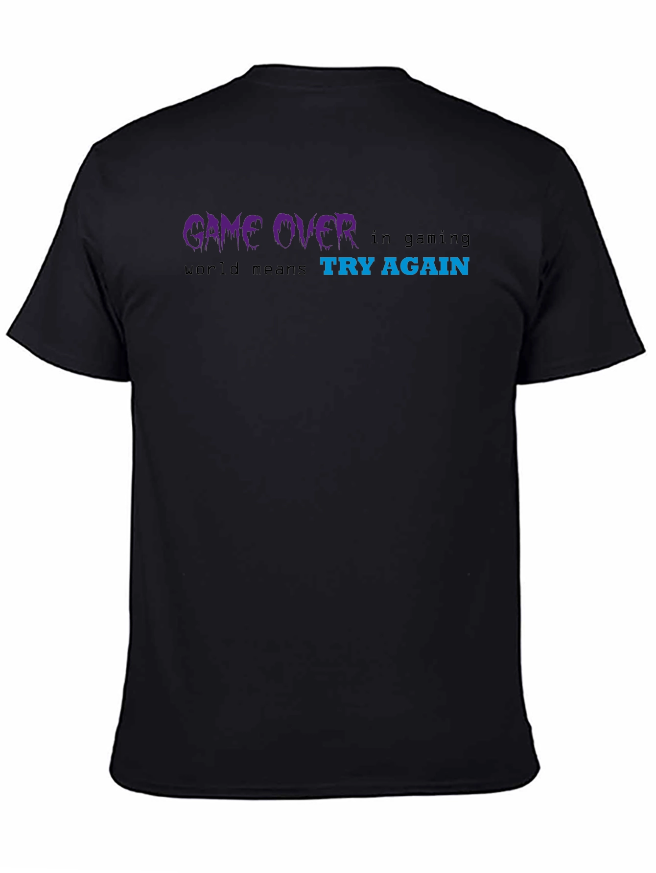 Game Over Try Again Black Graphic Tee