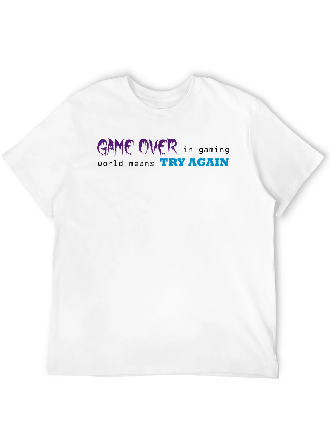 Game Over Try Again Black Graphic Tee