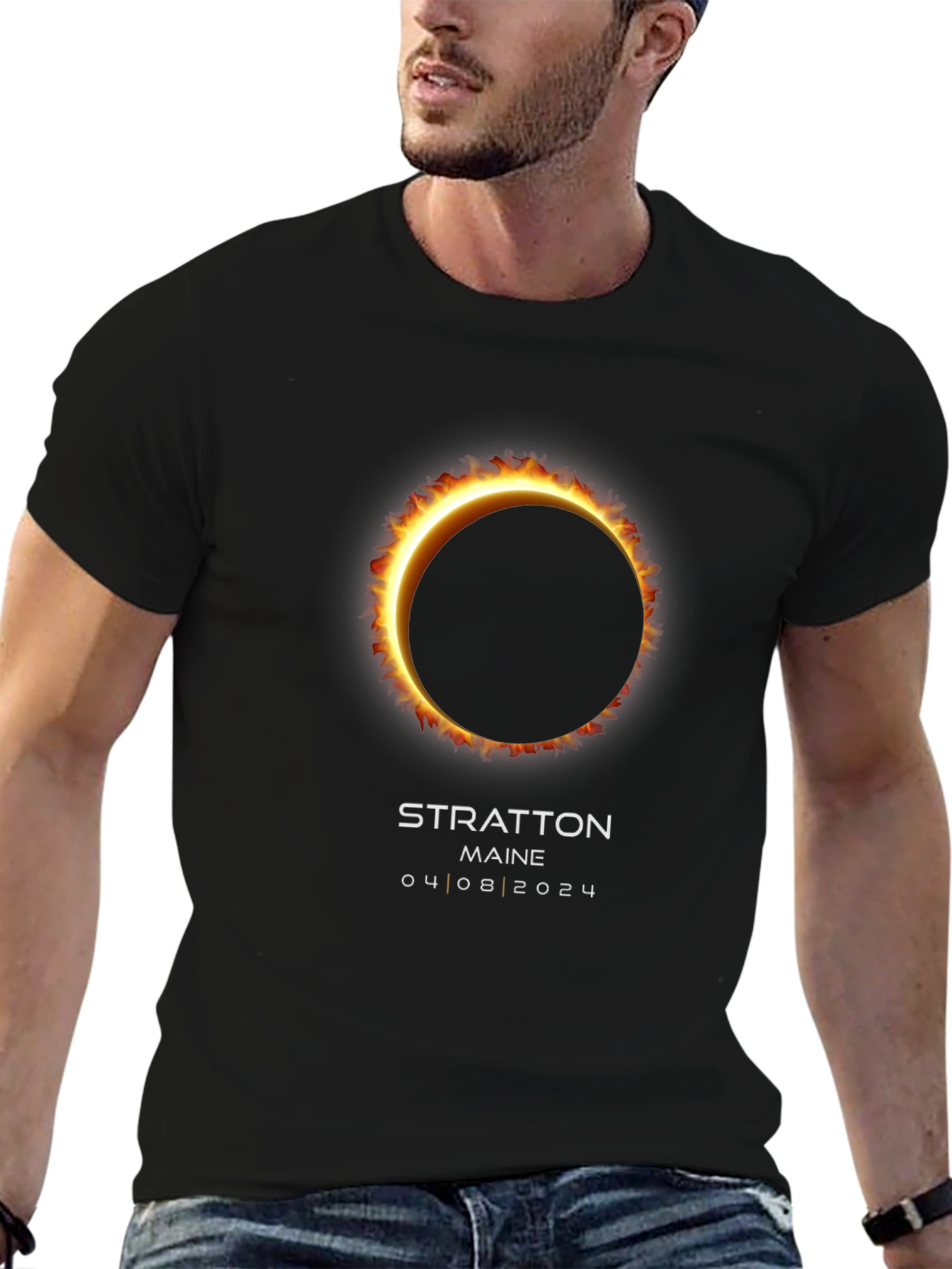Stratton Maine Solar Eclipse T-Shirt - April 8 2024