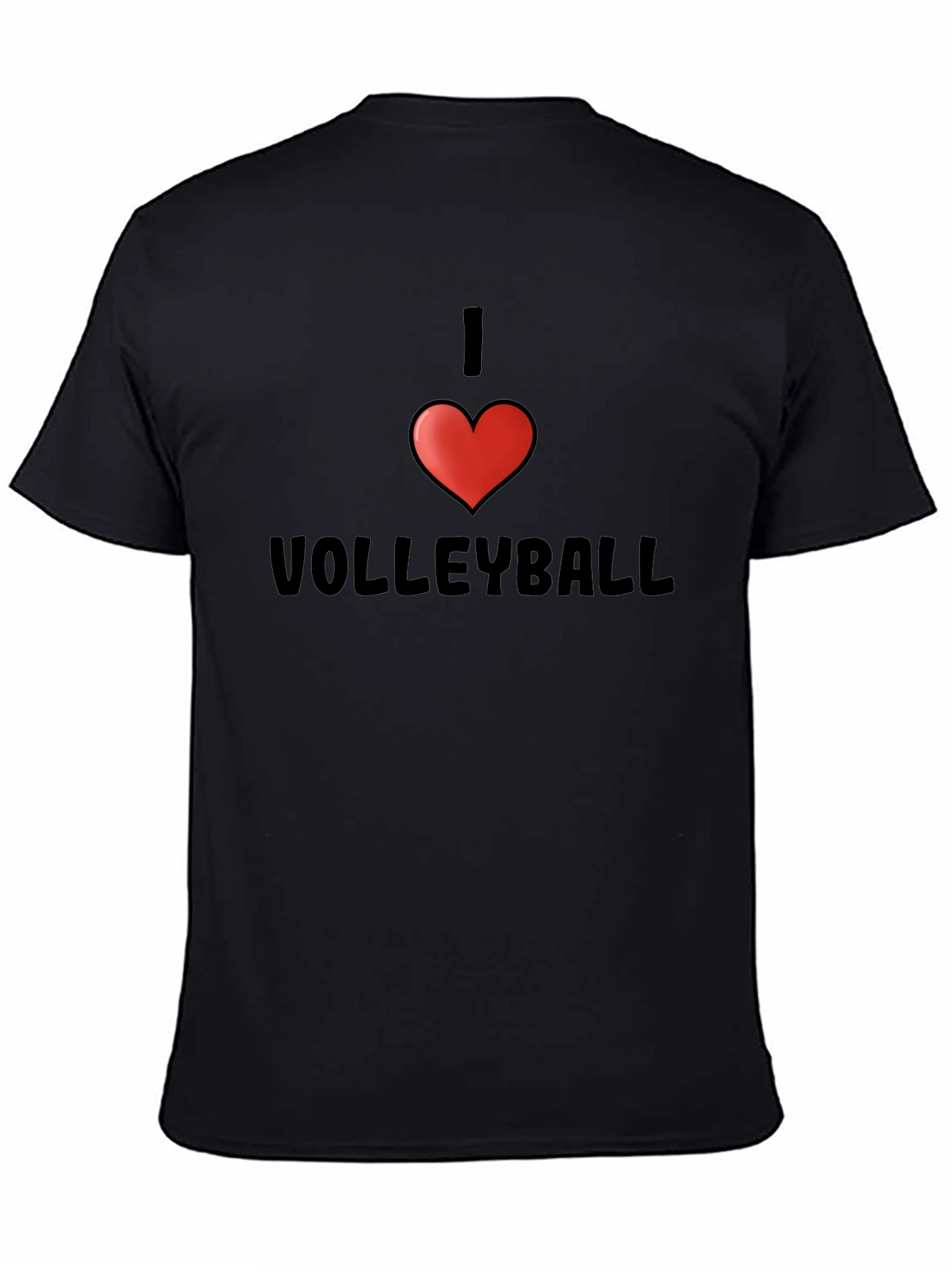 I Heart Volleyball T-Shirt - Black Short Sleeve