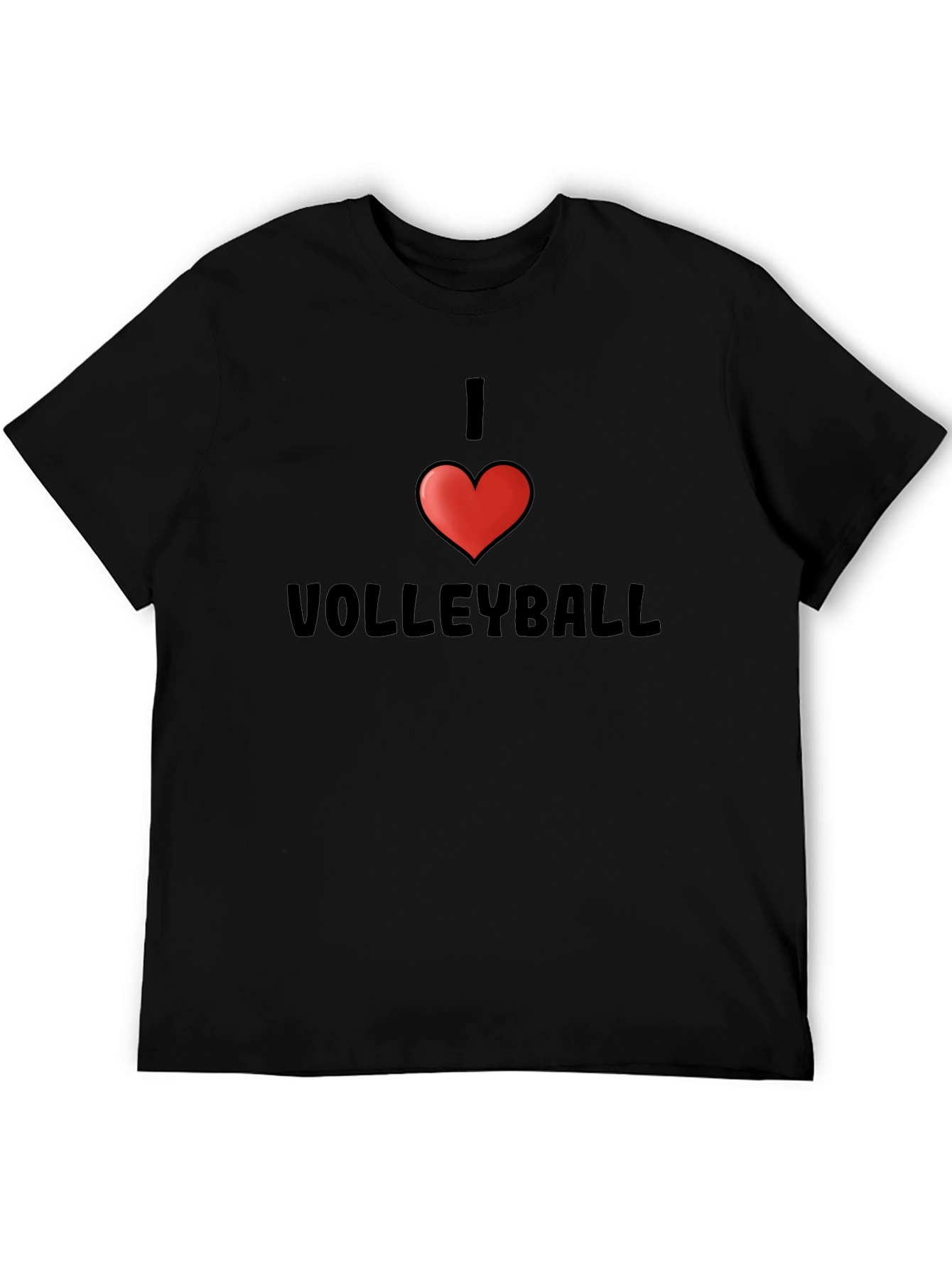 I Heart Volleyball T-Shirt - Black Short Sleeve