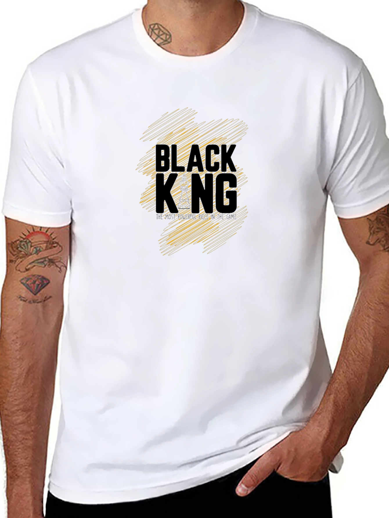 Black King Graphic Print T-Shirt - Casual Wear