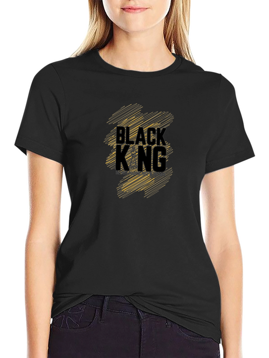 Black King Graphic Print T-Shirt - Casual Wear