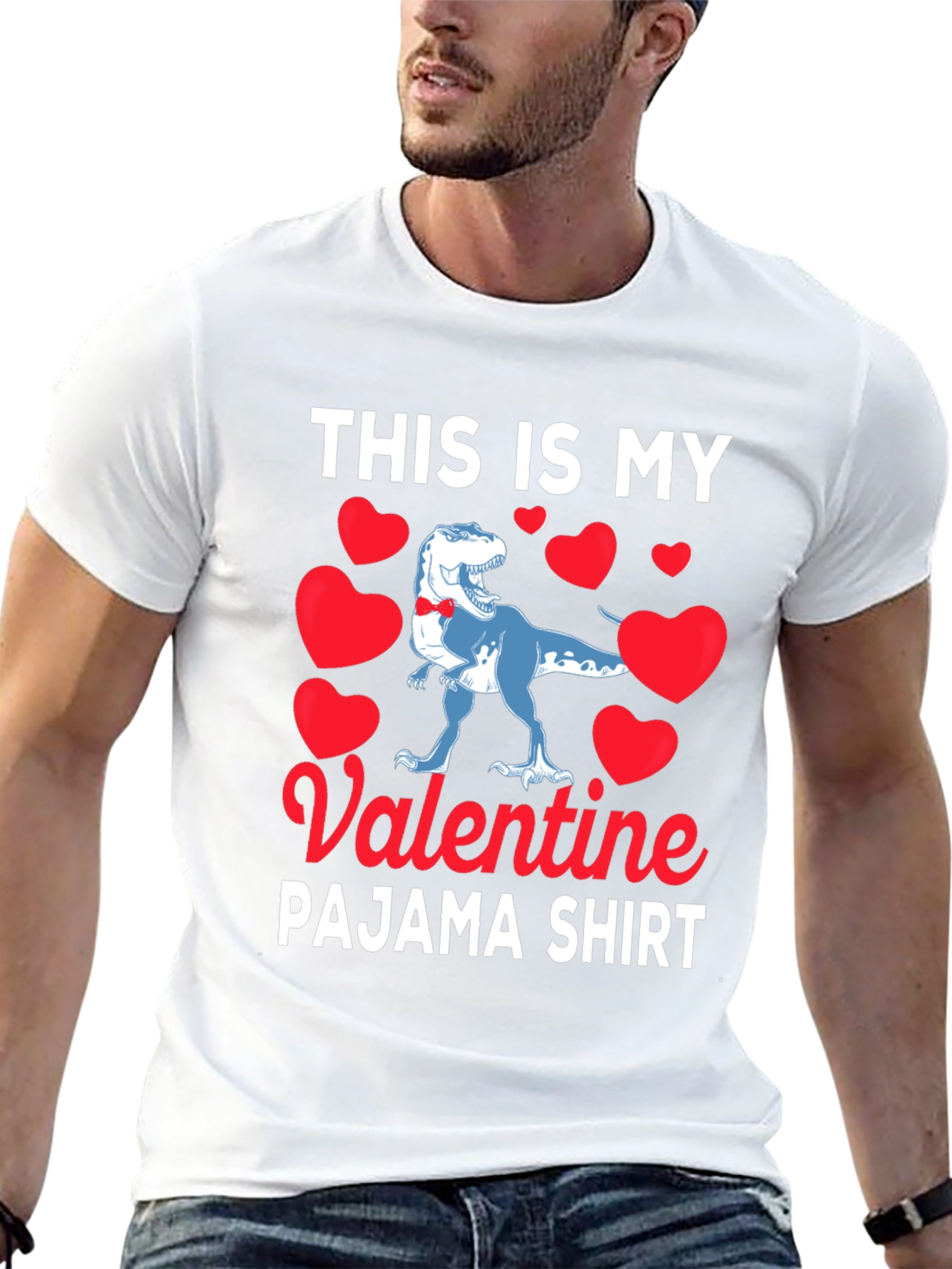 Valentines Day Dinosaur Pajama Shirt