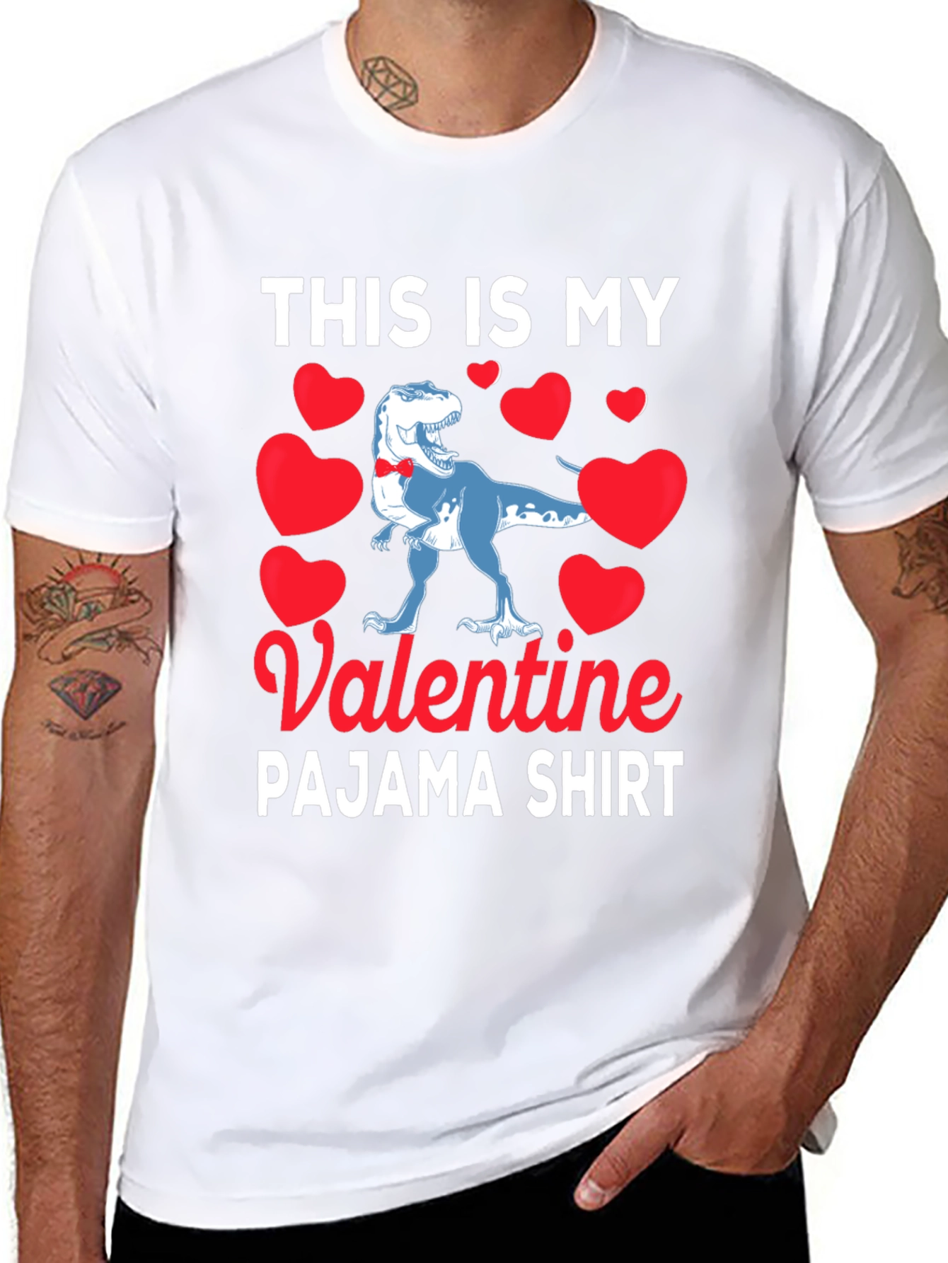 Valentines Day Dinosaur Pajama Shirt