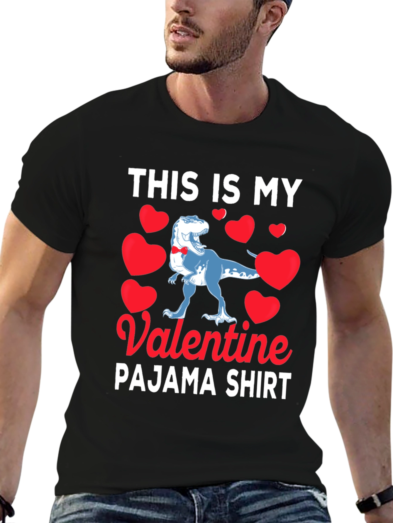 Valentines Day Dinosaur Pajama Shirt