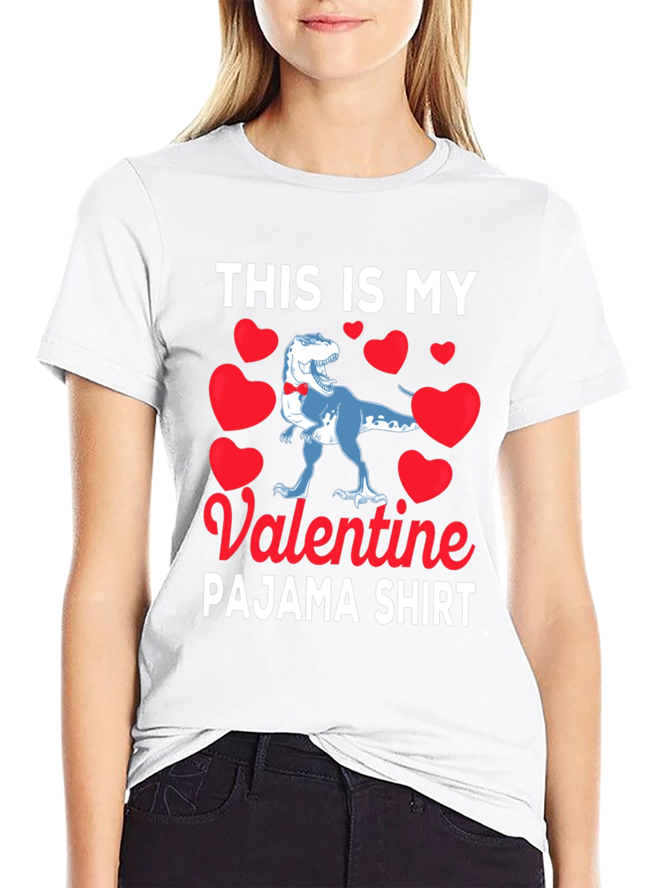Valentines Day Dinosaur Pajama Shirt
